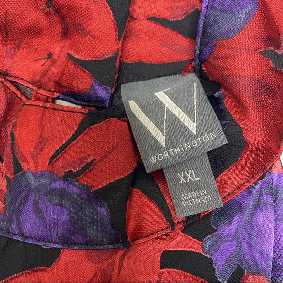 Worthington Floral Halter Neck Top - Red and Purple - Picture 9 of 14